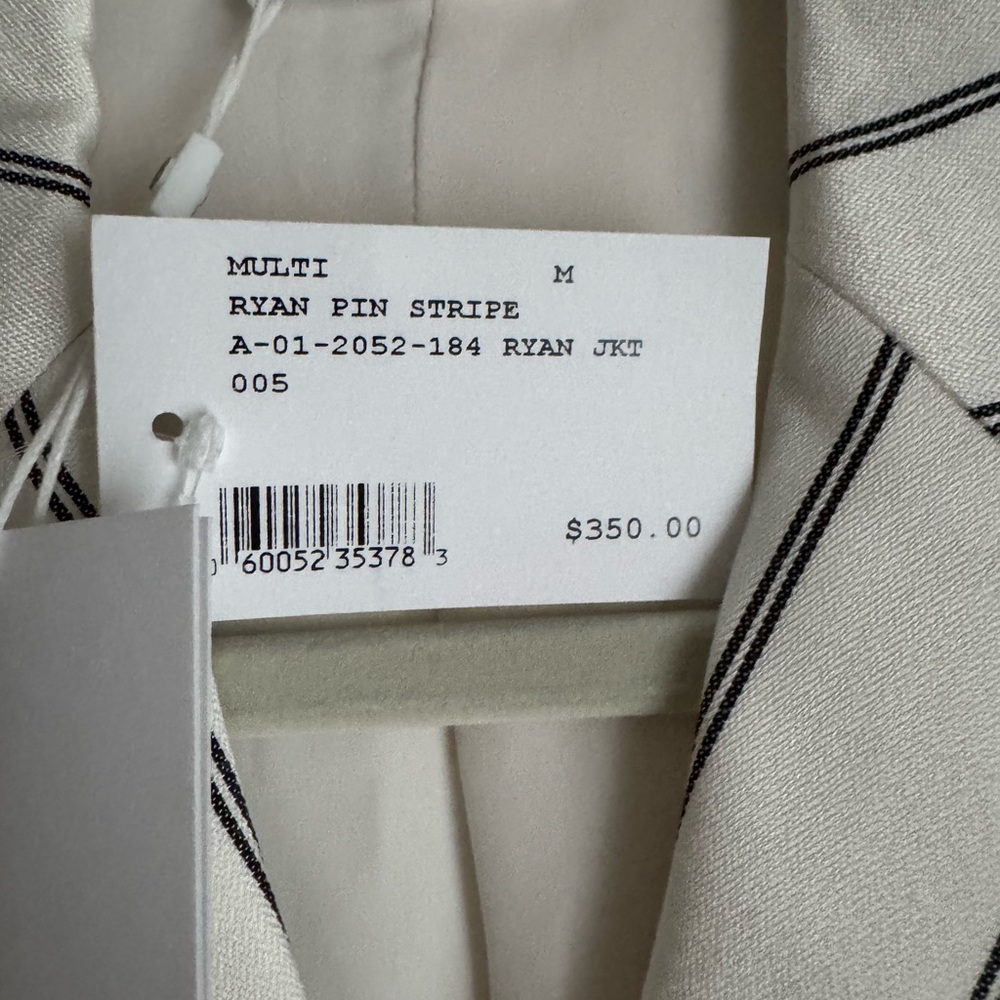 Anine Bing Black and White Striped Blazer - Picture 4 of 7